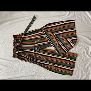 Gaucho Style Striped Pants w/Slits